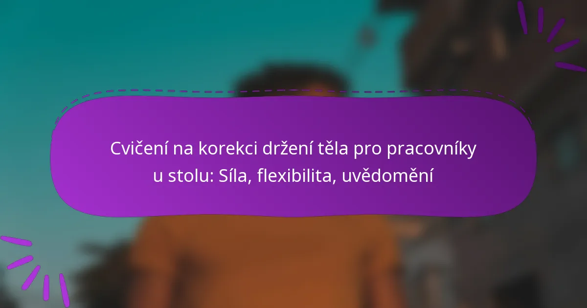 Cvičení na korekci držení těla pro pracovníky u stolu: Síla, flexibilita, uvědomění