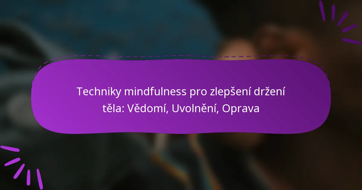 Techniky mindfulness pro zlepšení držení těla: Vědomí, Uvolnění, Oprava