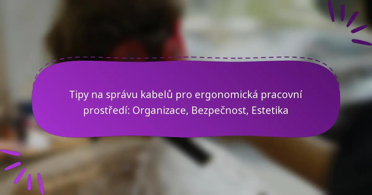 Tipy na správu kabelů pro ergonomická pracovní prostředí: Organizace, Bezpečnost, Estetika