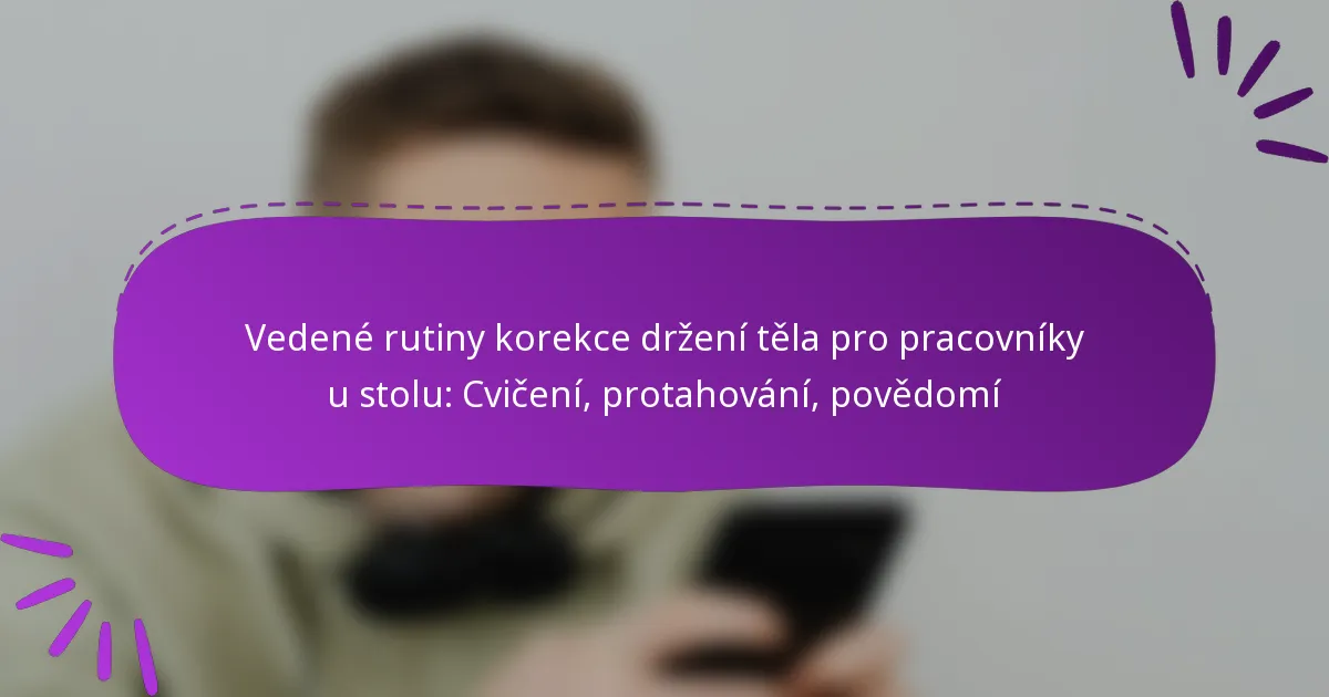 Vedené rutiny korekce držení těla pro pracovníky u stolu: Cvičení, protahování, povědomí