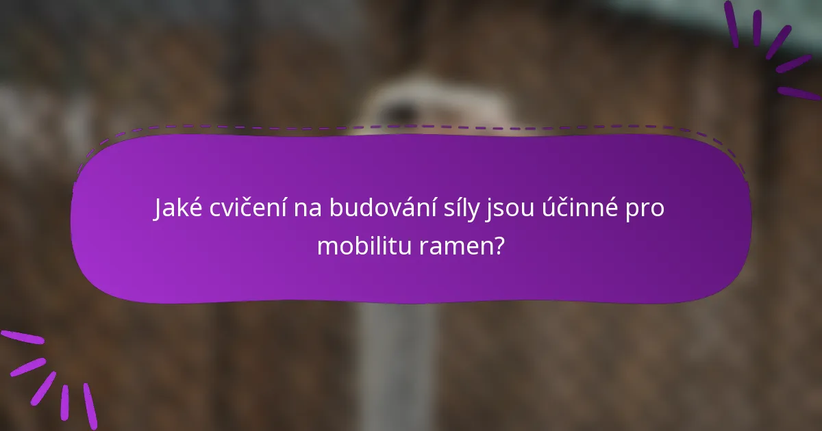 Jaké cvičení na budování síly jsou účinné pro mobilitu ramen?