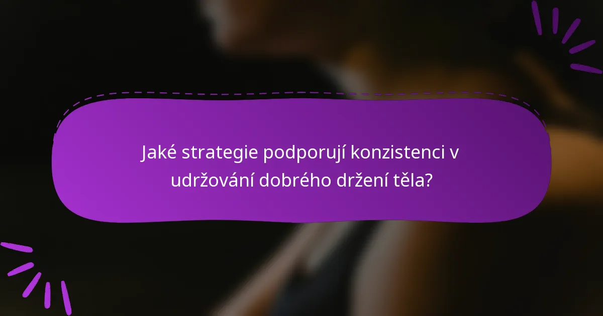 Jaké strategie podporují konzistenci v udržování dobrého držení těla?